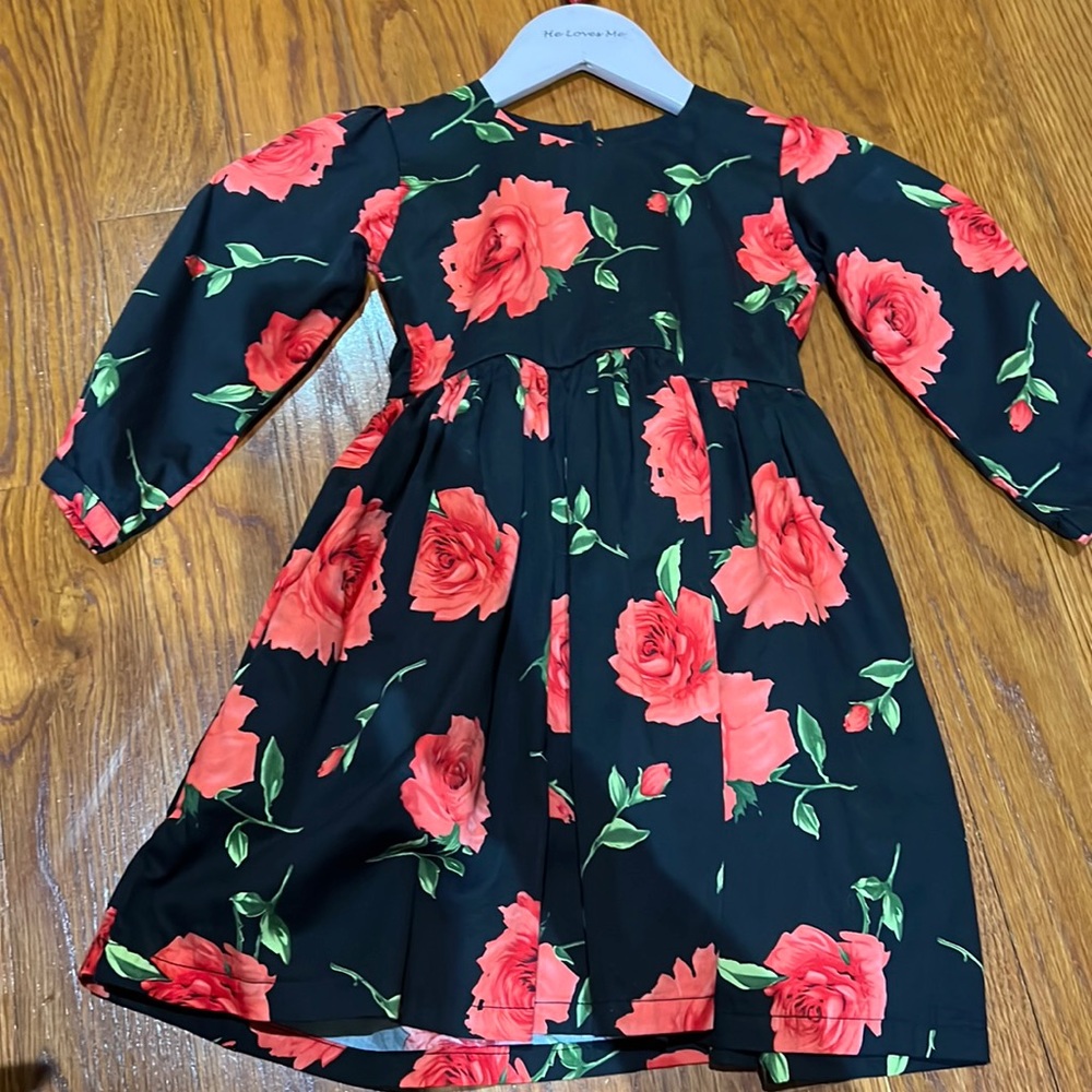 Luxury Rose Print Dress